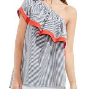 Vince Camuto One Shoulder Ruffle Top